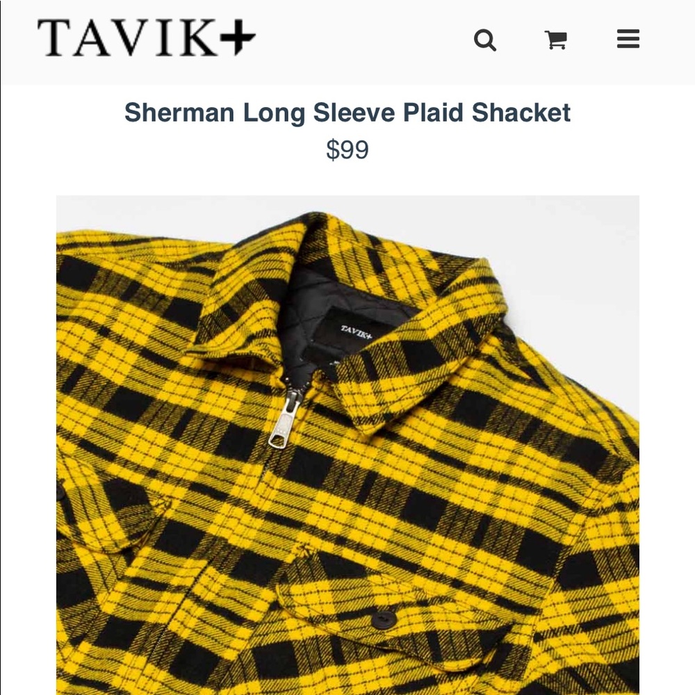 Tavik Sherman plaid jacket yellow/black size M
